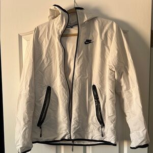 Nike White and Black Windbreaker Jacket